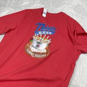 Tommy Bahama Thirst Base Graphic Tee Red 100% Cotton Size XL Beer Drink $49.5